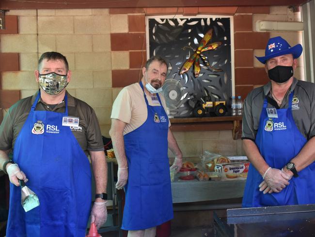 Australia Day Beach Party at the Road transport hall of fame. From left: Chuck Ritenour, Greg Holmes, Chris Clark. Picture: Lee Robinson.