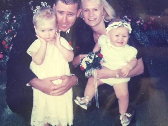 Breanna with her father Wayne, mother Narelle and older sister Maddy.