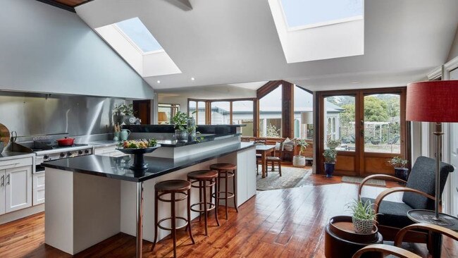 Maloa House in Woodend features a modern kitchen as well as a commercial one. Picture: Supplied