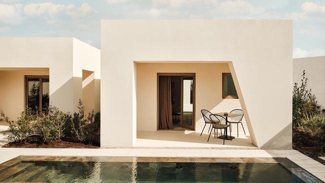 A pool bungalow at Nous, Santorini.