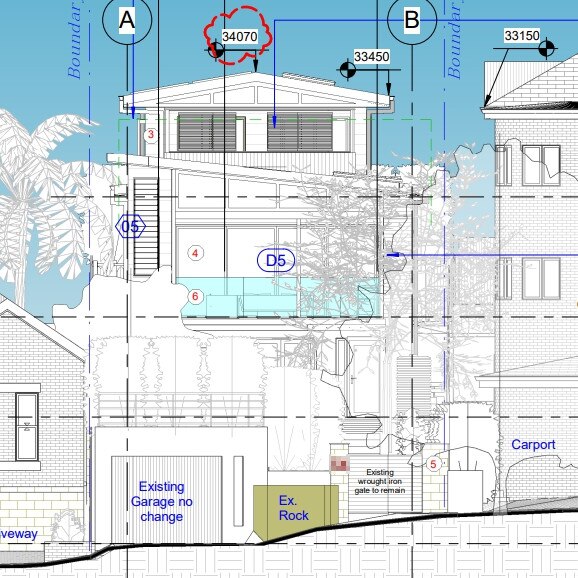 Architect drawings showing a development application by Manly teal independent Joeline Hackman for her Manly home.