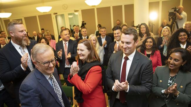 New members of parliament attend the Labor Caucus meeting at Parliament House. Picture: NCA NewsWire / Andrew Taylor