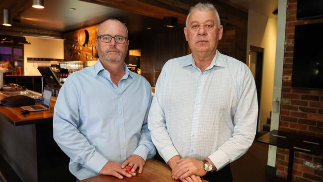 The Royal Daylesford Hotel owners Cameron Stone and Joe Morello. Picture: Brendan Beckett