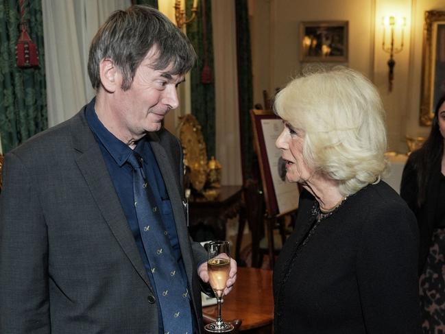 ‘Discussion of contemporary issues in the most unflinching terms’ … novelist Ian Rankin with Queen Camilla.