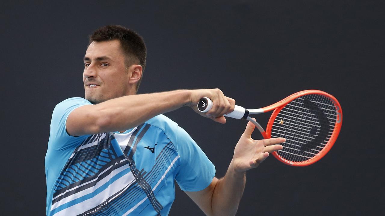 Tomic looked to have all the answers before his opponent hung up the racquet. Picture: David Caird