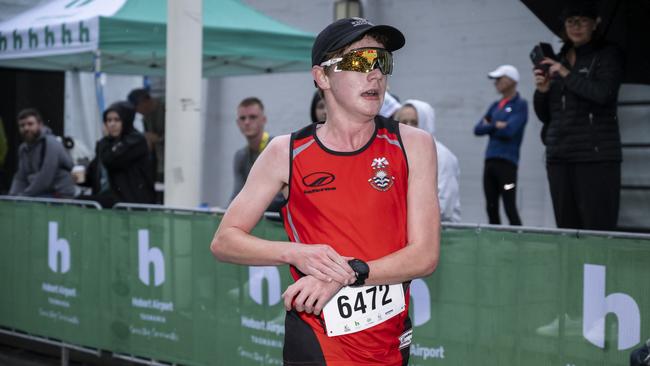 HOBART AIRPORT MARATHON 2024 Finn Mcduff. Picture: Caroline Tan