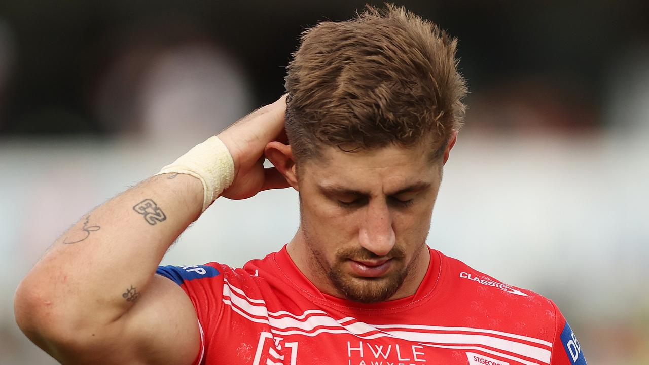 A fan was allowed to hug Zac Lomax during Tuesday’s game at Allianz Stadium. Picture: Mark Metcalfe/Getty Images