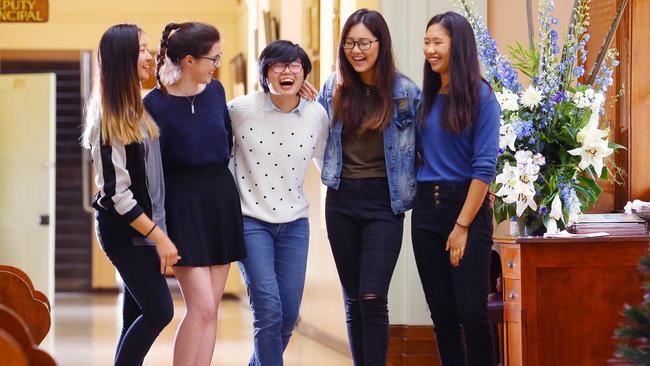 Vivienne Xu, Elizabeth Gosbell, Olivia Kong, Vicky Kuo, Katherine Du. Hornsby Girls High School is one of the most successful schools in the state.