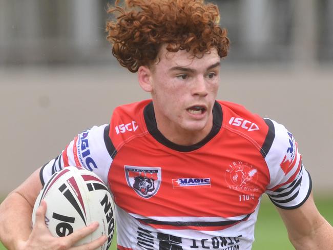 Kirwan High against Ignatius Park College in the Northern Schoolboys Under-18s trials at Brothers Rugby League Club in Townsville. Logan Brookes. Picture: Evan Morgan