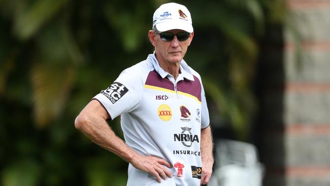 Coach Wayne Bennett during Brisbane Broncos training at Red Hill. Picture: Tara Croser