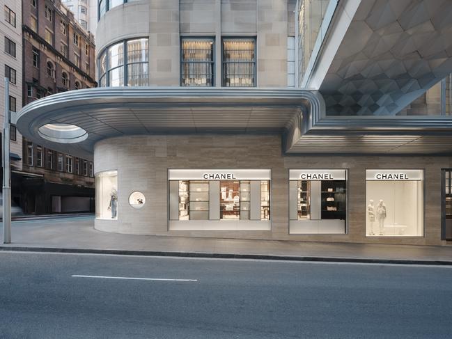 The facade of the new Chanel flagship on Market Street in Sydney.