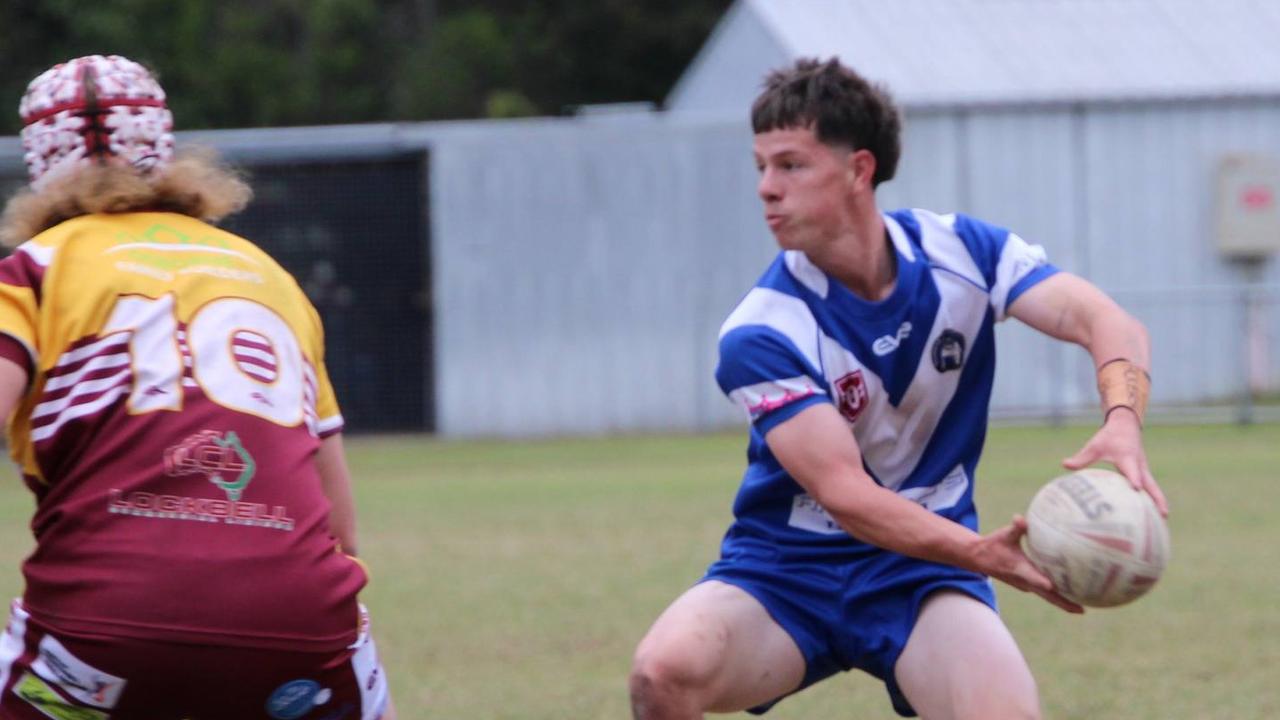 Beerwah Bulldogs player Caiden Ahsee in action. Picture: Abby Kite.