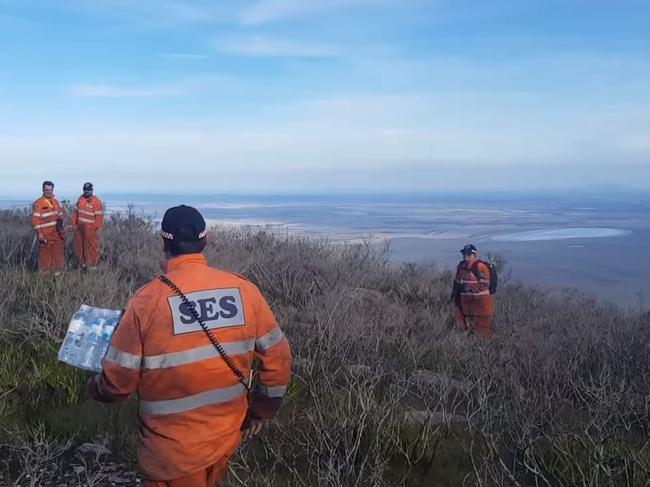 The search operation for missing 38-year-old Lorjie Bautista at Bluff Knoll 12-05-2019. The search is covering an extensive area, with harsh terrain being faced by search teams. Helicopters from Police Air Wing and a local contractor are being used as part of the search, and to assist with transferring search team members and supplies to drop-off points. Picture: Western Australian Police ForceThis vision shows some of the area being searched by Police and State Emergency Service volunteers.