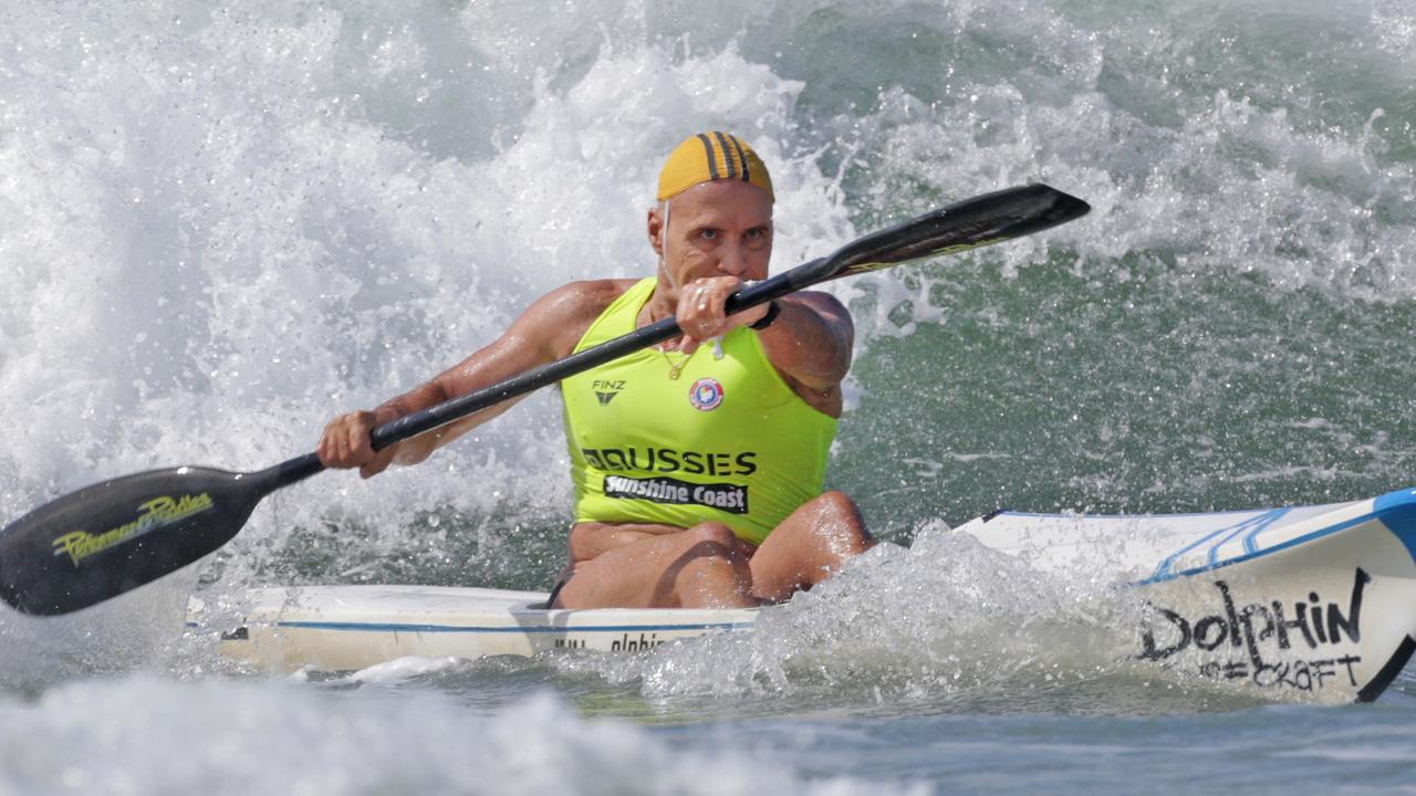 Alexandra Headland's Grant Kenny in action at the Australian Surf Life Saving Championships on the Sunshine Coast. Picture: Harvpix