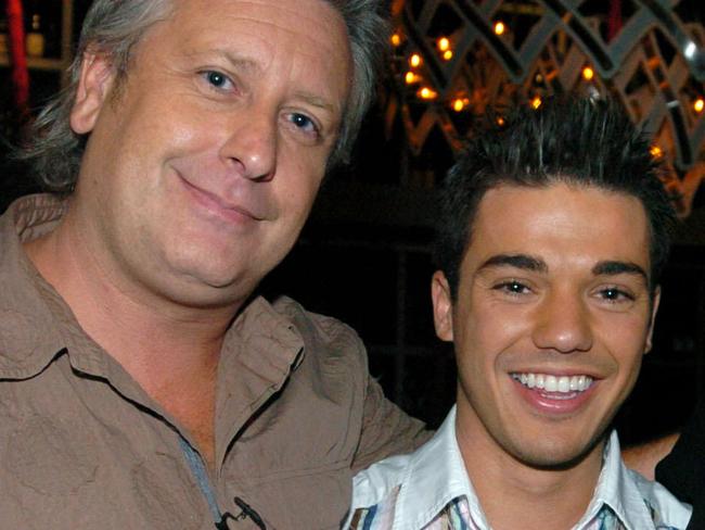 Australian Idol grand finalists Anthony Callea & Casey Donovan with judge Ian "Dicko" Dickson at Wildfire restaurant in Sydney.