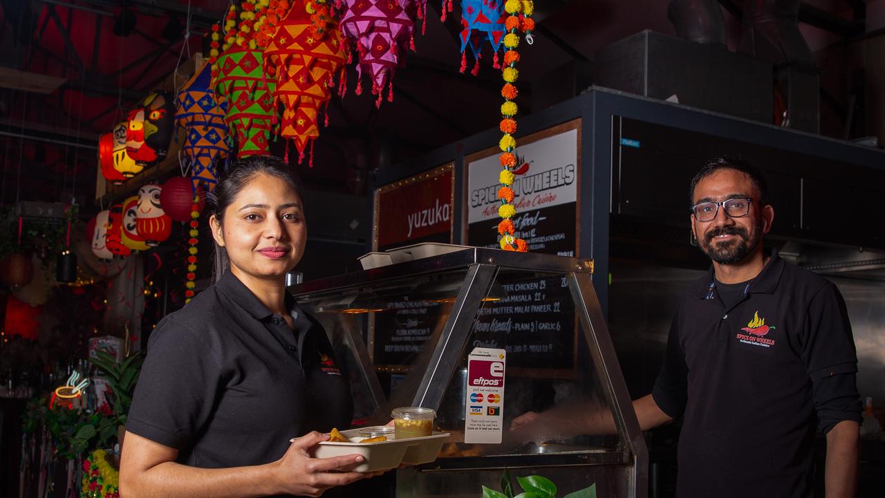 Satender Kaur and Sangat Singh from Spice on Wheels at Dark Mofo Winter Feast. Picture: Linda Higginson