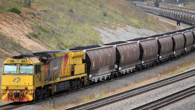 Queensland freight company Aurizon has posted a 28 per cent increase in its statutory net profit. Picture: AAP Image/Dan Himbrechts