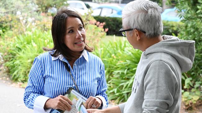 Prahran by Election. Liberal Candidate Rachel Westaway at Christ Church Grammar School voting centre, South Yarra. Picture: Josie Hayden