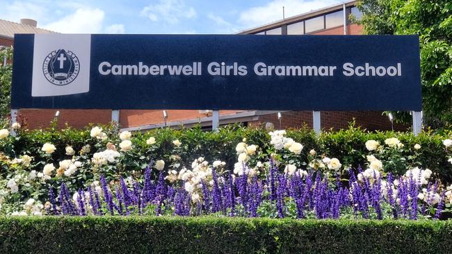 Camberwell Girls’ Grammar school achieved a median NAPLAN score of 581.4 for year 5. Picture: Luis Enrique Ascui