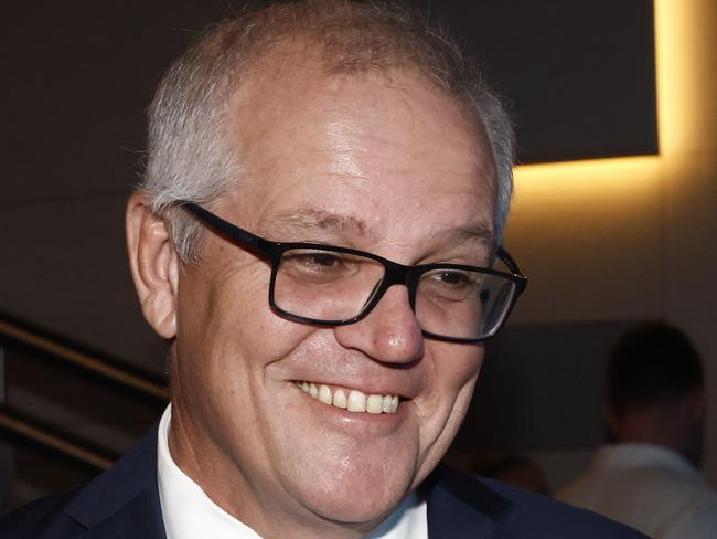 NCA 2025 FEDERAL ELECTION LIBERAL BUS. 13/04/2025Pictured is former Prime Minister Scott Morrison at the Liberal Party campaign launch held at the Liverpool Catholic Club at Prestons in western Sydney.Picture: Richard Dobson / NewsWire