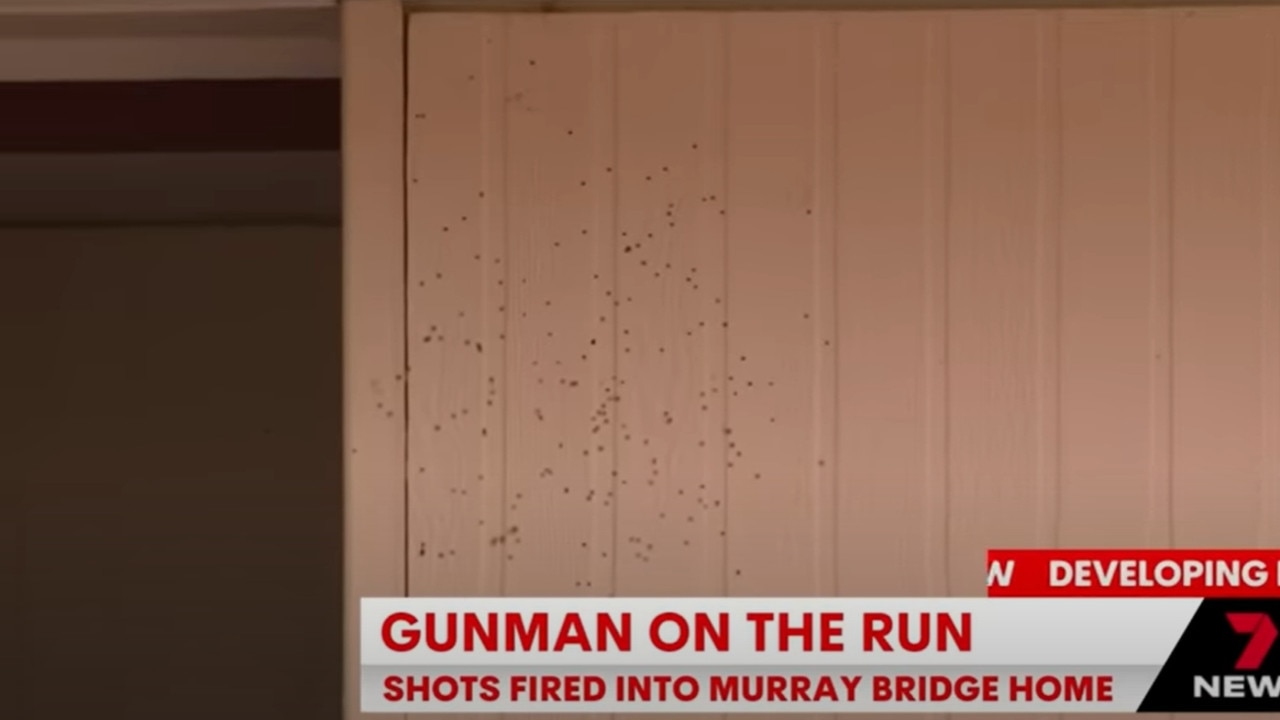 Murray Bridge property involved in the drive by shooting on Monday morning., Picture: 7NEWS