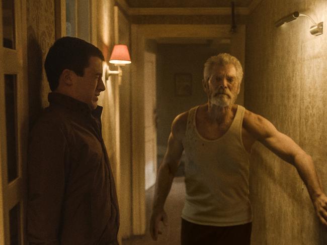 The Blind Man, played superably by Stephen Lang, knows that burglar Dylan Minnette is inside his home. Picture: Sony / Screen Gems via AP