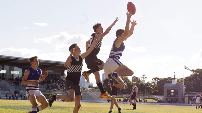 An AFL game has been played at Shore for first time in the school's 150-year history. Picture: Jenny Evans