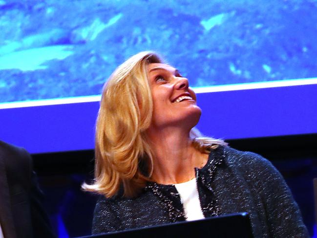 11/5/17: AMP Ceo Craig Meller and chairman Catherine Brenner at the AMP annual meeting at Sydney Town Hall. John Feder/The Australian