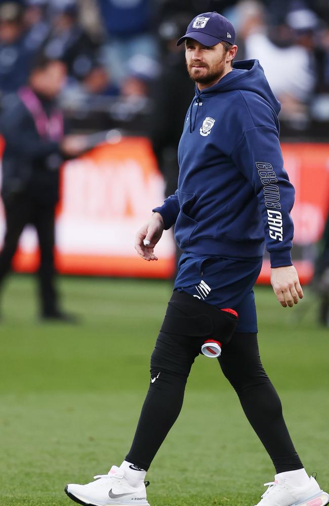 The ice pack came out during the Adelaide game in round 8. Pic: Michael Klein