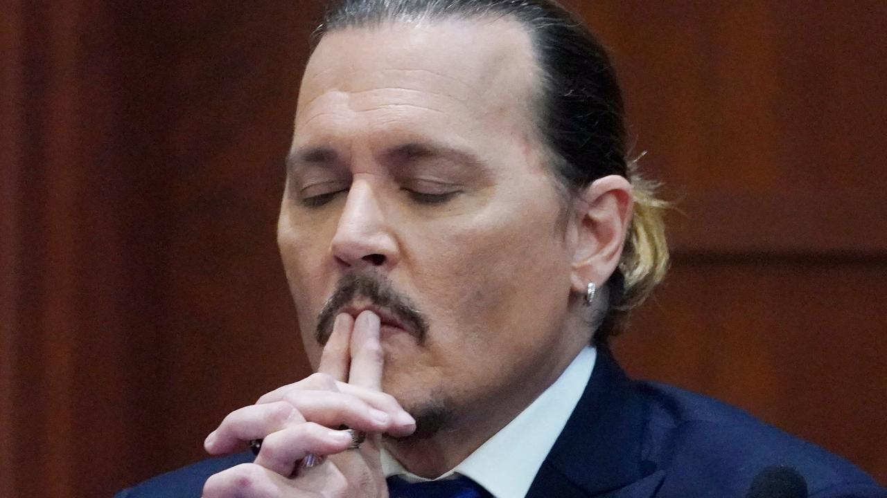 Actor Johnny Depp testifies in the courtroom at the Fairfax County Circuit Courthouse on April 25. Picture: Steve Helber/AFP