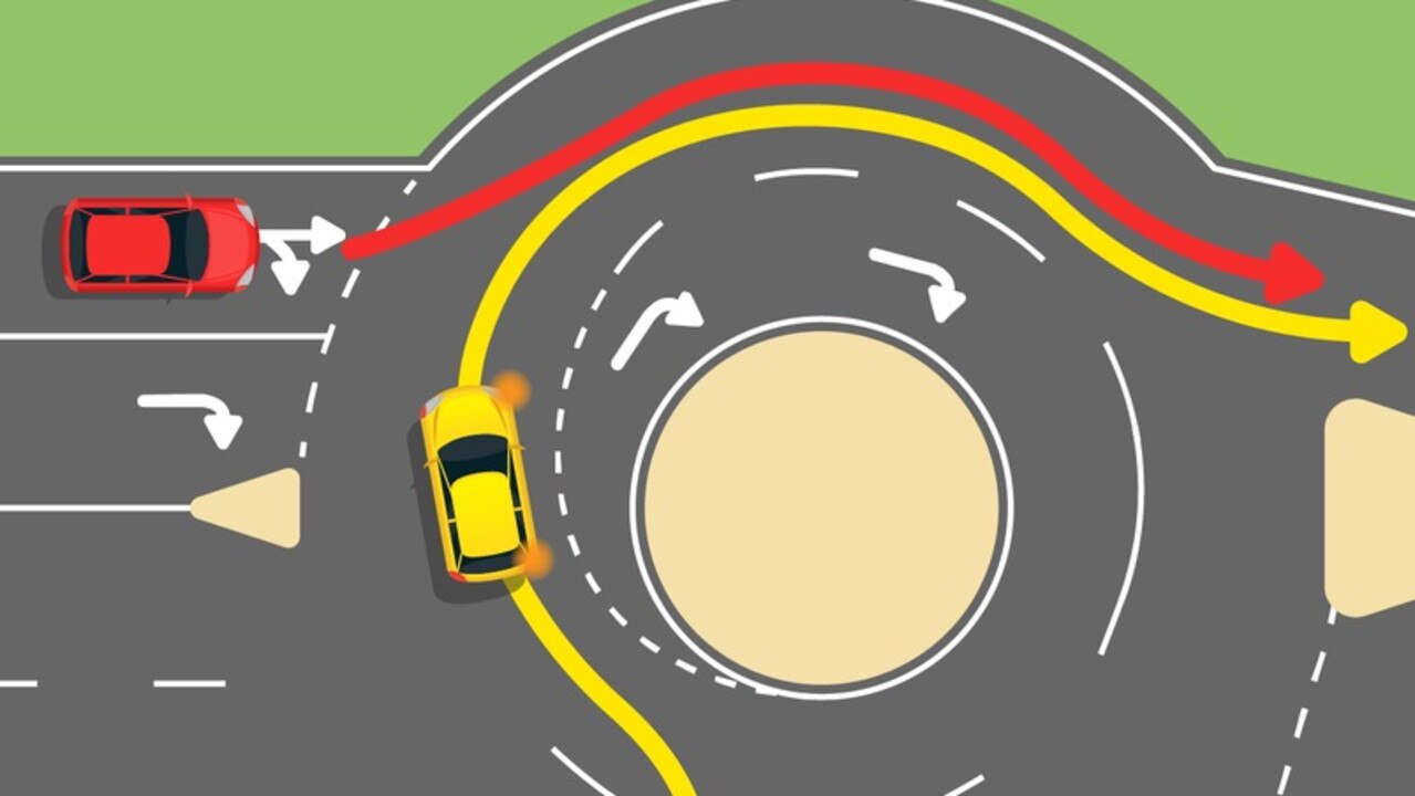 This roundabout graphic sparked a passionate discussion among drivers. Picture: RACQ