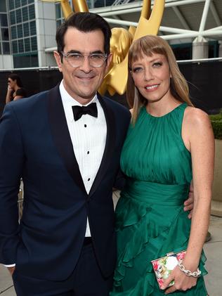 Modern Family actor Ty Burrell (L) and Holly Anne Brown. Getty Images