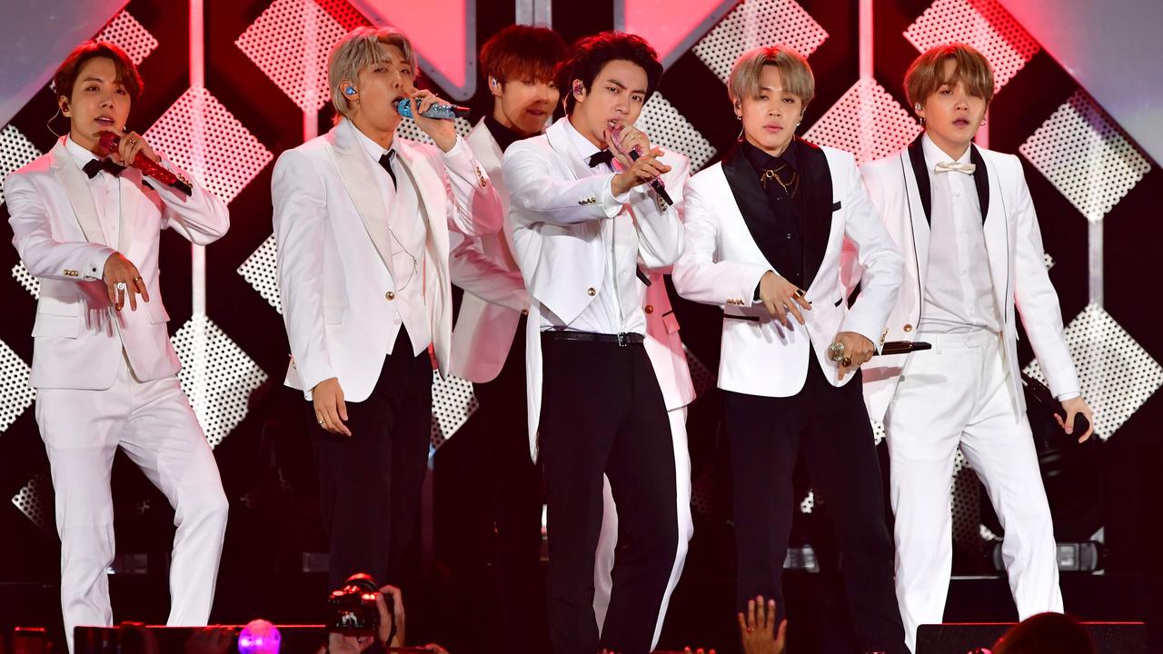 K-pop megastars BTS were forced to cancel four Seoul concerts on February 28 as the number of novel coronavirus cases in South Korea soared. Picture: Frederic J. Brown/AFP.