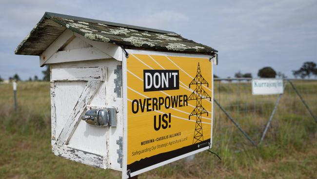 Landholders are protesting the new transmission infrastructure. Picture: Max Mason-Hubers