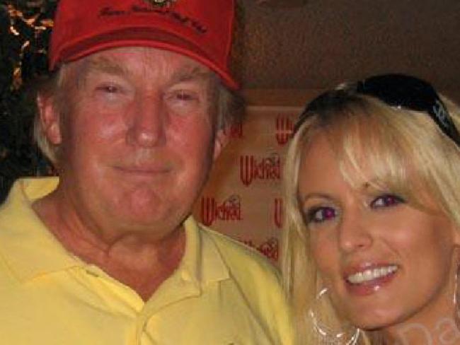 Donald Trump with Stephanie Clifford, whose stage name is Stormy Daniels, in a 2006 photo. Picture: Supplied