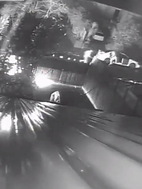 Footage of the moment gunmen opened fire on the home of Finks bikie boss Brent Reker.