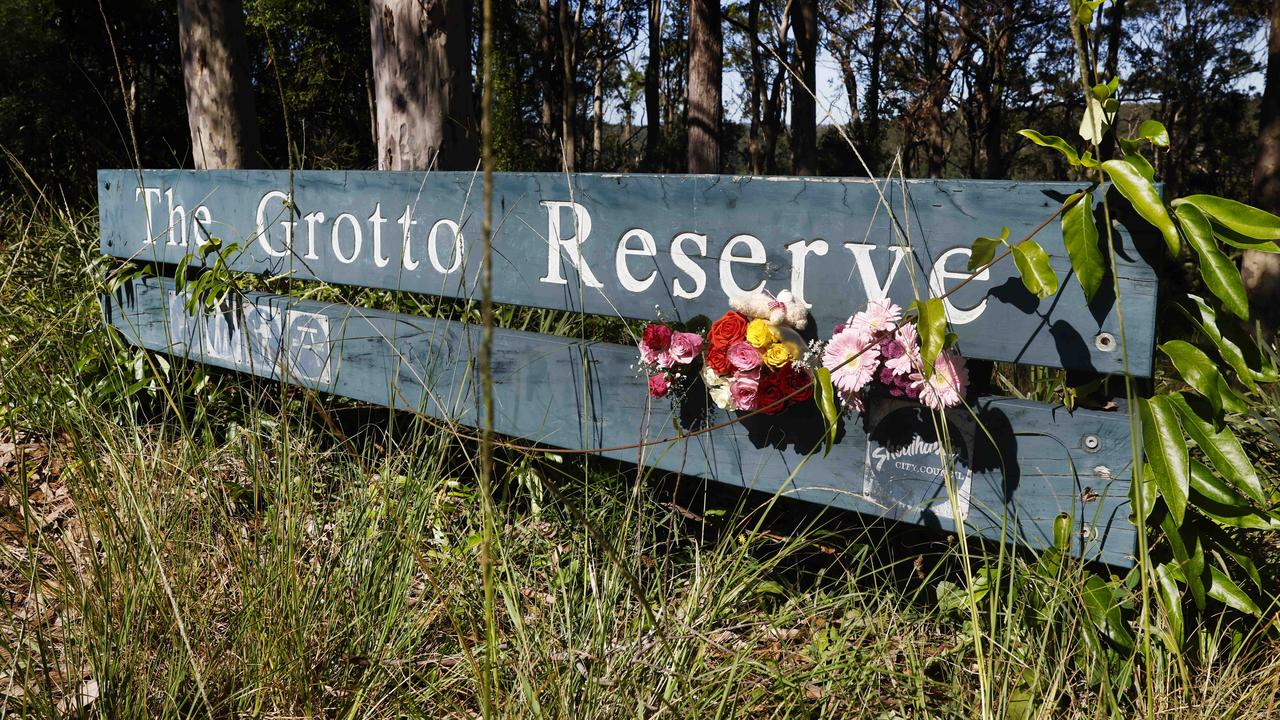 Little Airlie’s body was found in The Grotto Reserve on Sunday afternoon. Picture: Richard Dobson