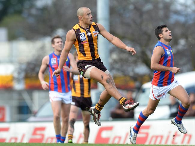 Alex Woodward has been rookie-listed by Hawthorn as he continued his recovery from an ACL rupture. Picture: Lawrence Pinder