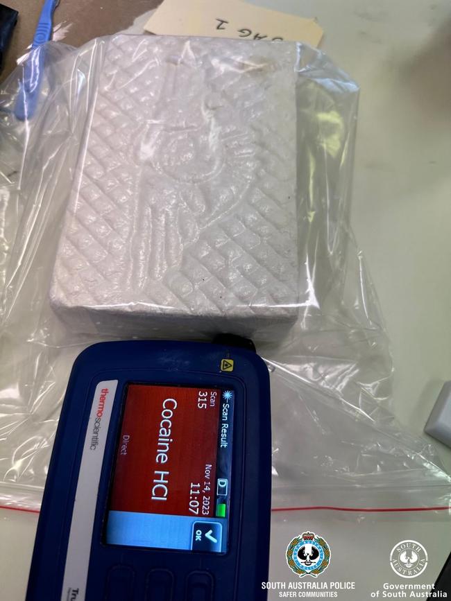 Police seized 23 kgs worth of cocaine docked at Port Pirie on Monday. Picture: SA Police