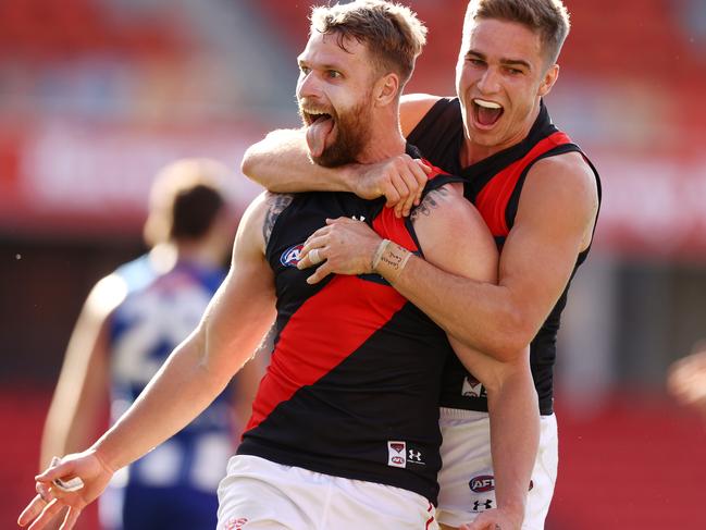 Jake Stringer’s re-emergence was a revelation for the Bombers. Picture: Michael Klein