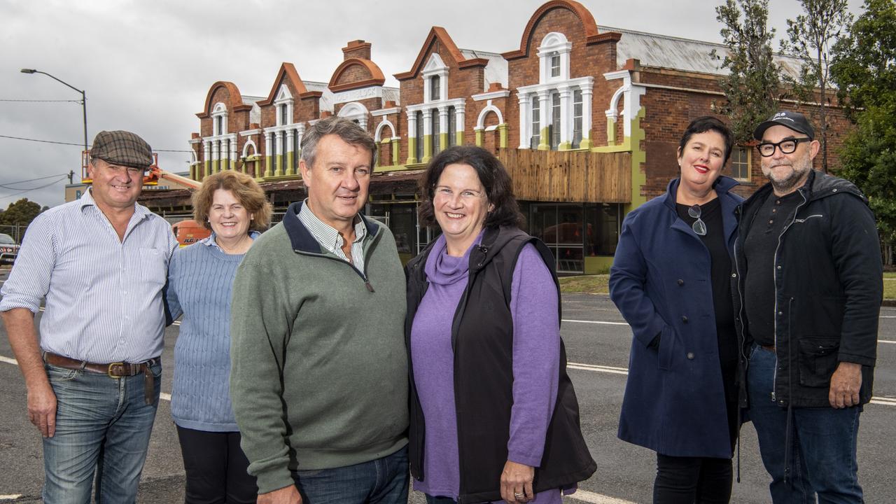 Andrew and Sandra Jenner, Daryl and Sally Boardman and Amanda and Larry Hinds. The historic Salt's Antiques building in Crows Nest to be converted into a modern day emporium. Saturday, July 3, 2021. Picture: Nev Madsen.