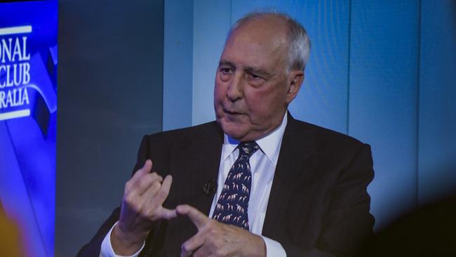 Former Prime Minister of Australia Paul Keating addresses the National Press Club. Picture: NCA NewsWire / Martin Ollman