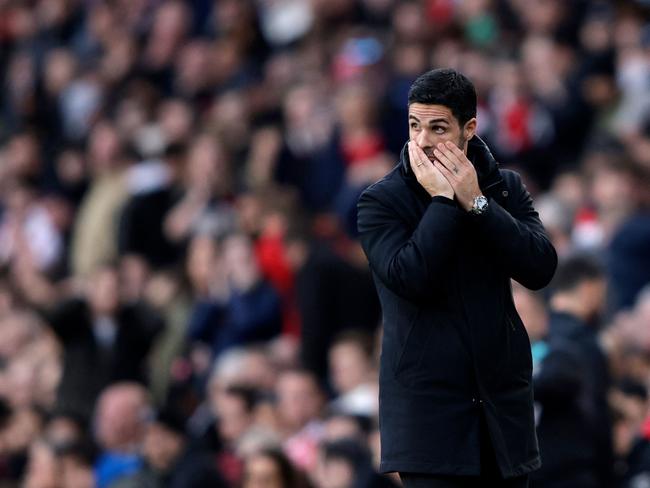 Mikel Arteta’s side stumbled to a first loss in 16 league games. Picture: AFP