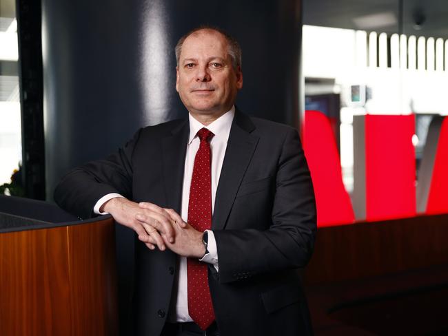 DAILY TELEGRAPH 10TH AUGUST 2023 Pictured at Westpac offices at Barangaroo in Sydney is Westpac Group Chief Executive Officer Peter King.Picture: Richard Dobson