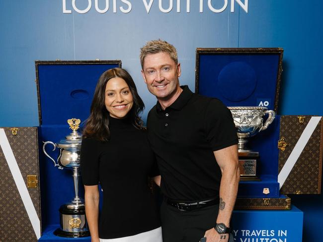 Arabella Sherborne and Michael Clarke at a Louis Vuitton event. Picture: Instagram