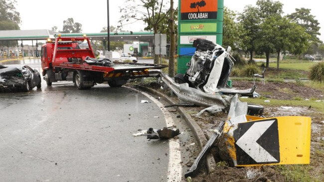 The scene of a horrific two car crash at Morayfield earlier this week. Picture: Queensland Police Service