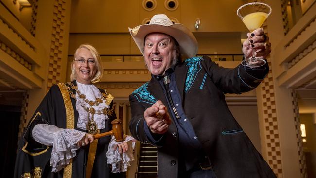 Cherry Bar owner James Young, pictured with Lord Mayor Sally Capp is Melbourne’s ‘night mayor’. Picture: Jake Nowakowski