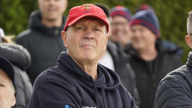 Old Brighton coach Greg Hutchison at this year’s grand final against St Kevin’s. Picture: Valeriu Campan