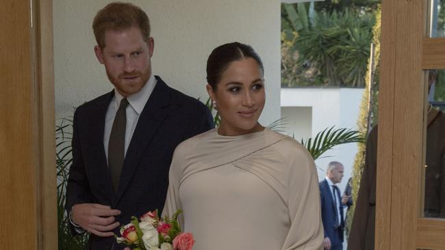 Prince Harry and Meghan, Duchess of Sussex, arrive for a reception in Morocco last month. Picture: AP