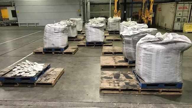 More than 150 kilograms of methamphetamine was found concealed in a shipment of silver concentrate that was intercepted in January. Supplied by Victoria Police
